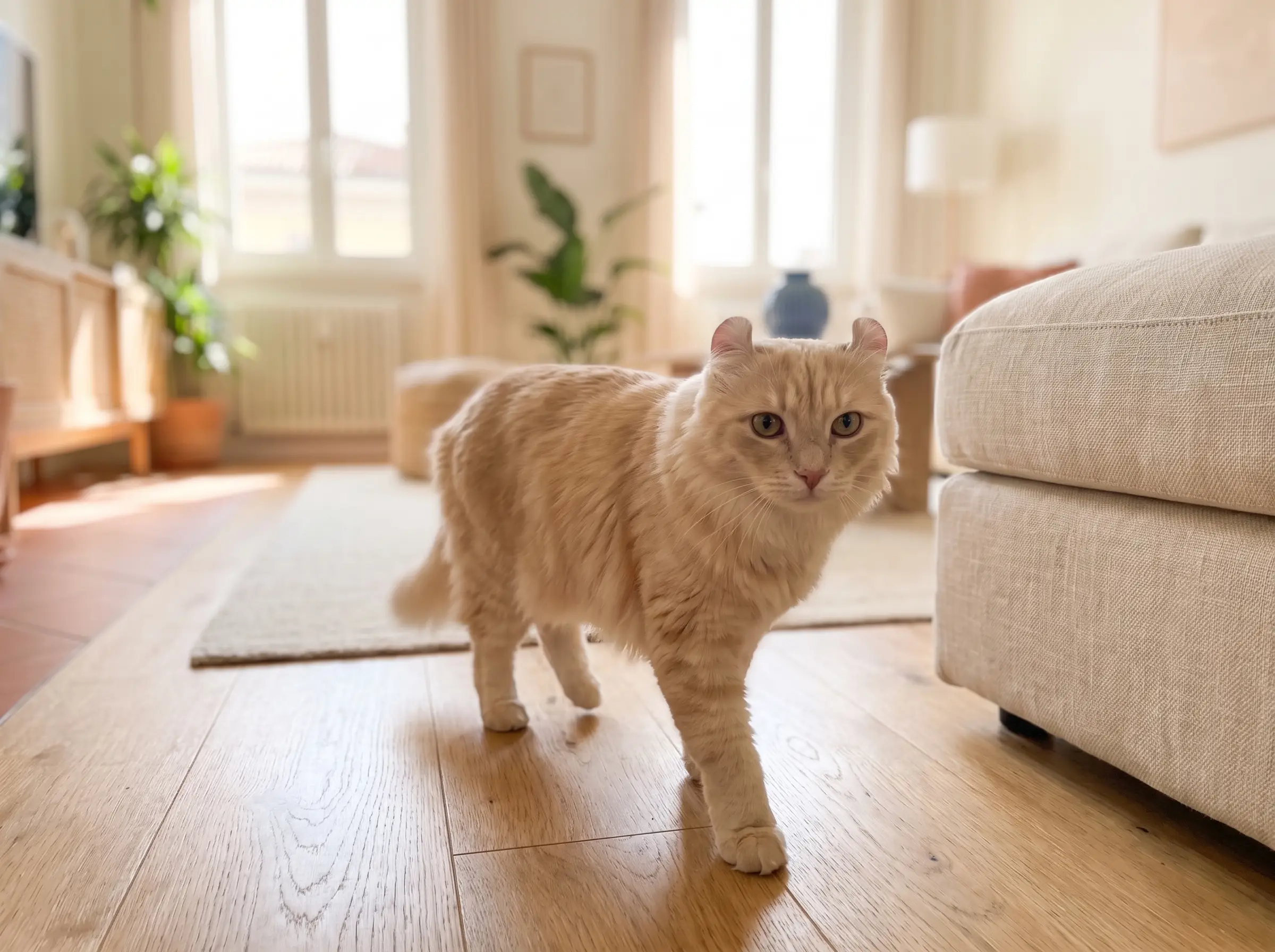 American Curl mentre mostra il suo carattere vivace e affettuoso