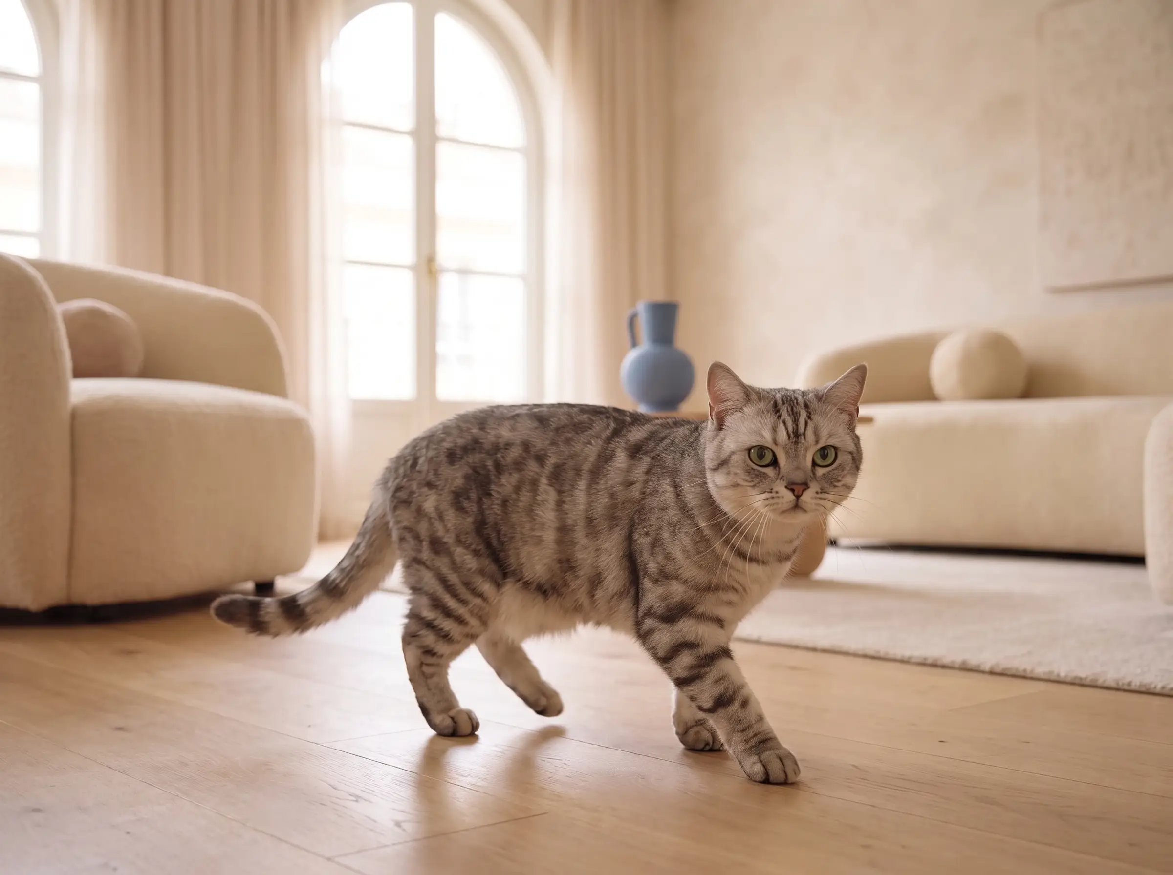 American Shorthair mentre mostra il suo carattere vivace e affettuoso