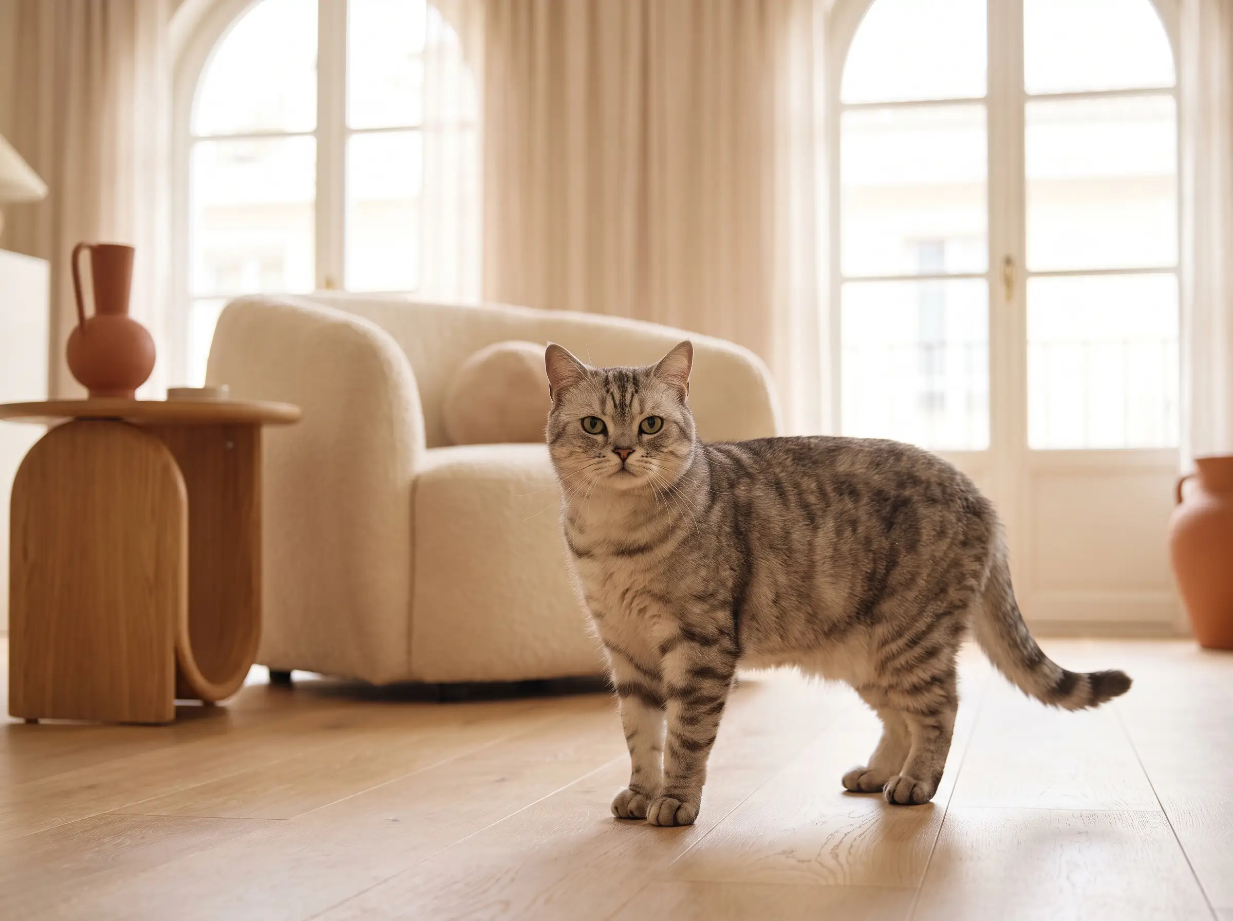 American Shorthair appena toelettato in un ambiente domestico