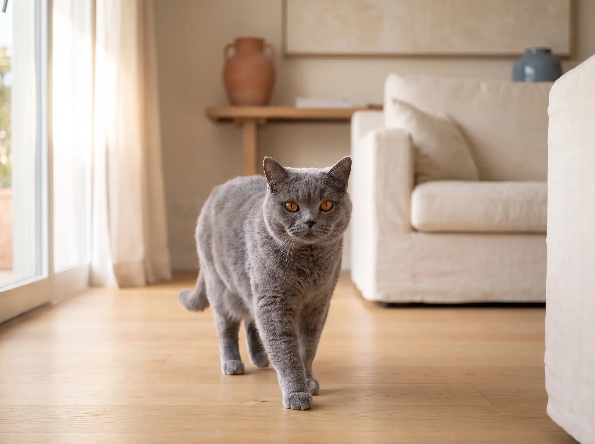 British Shorthair mentre mostra il suo carattere vivace e affettuoso