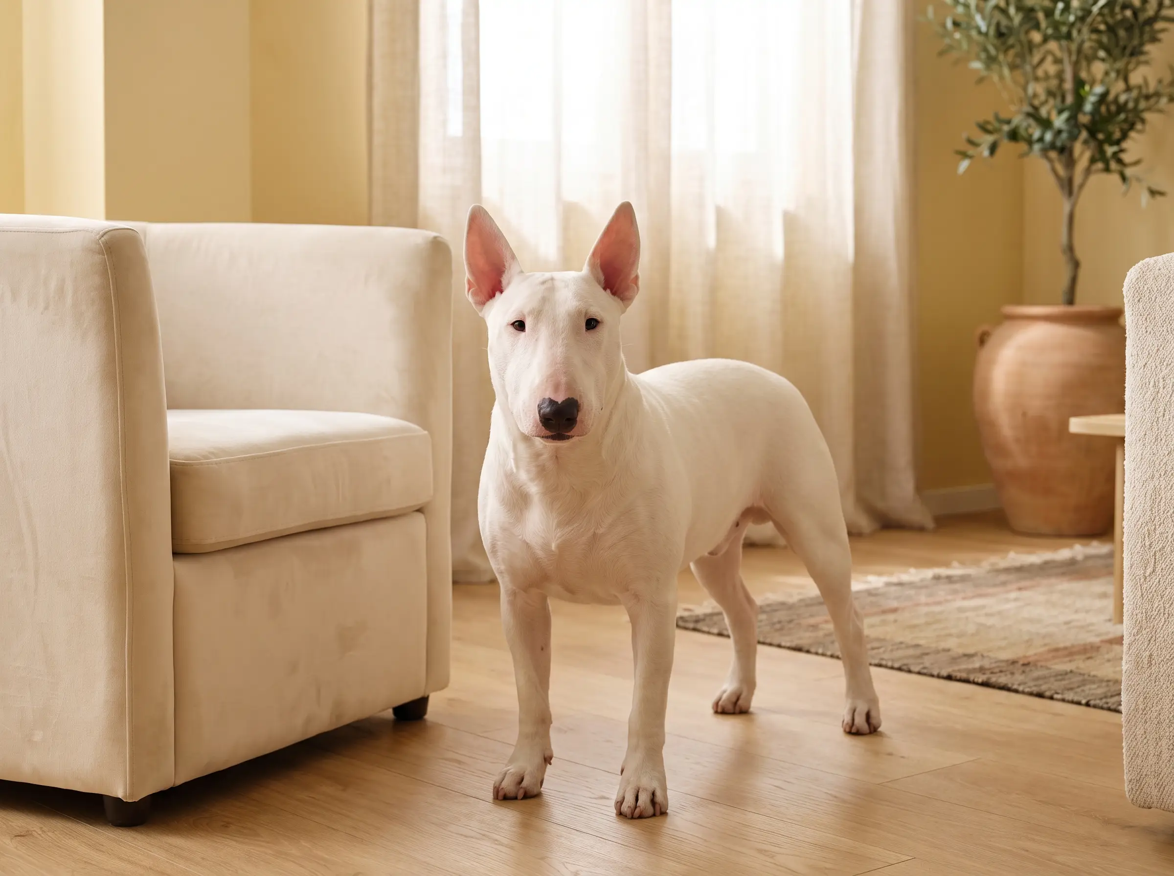 Bull Terrier appena toelettato