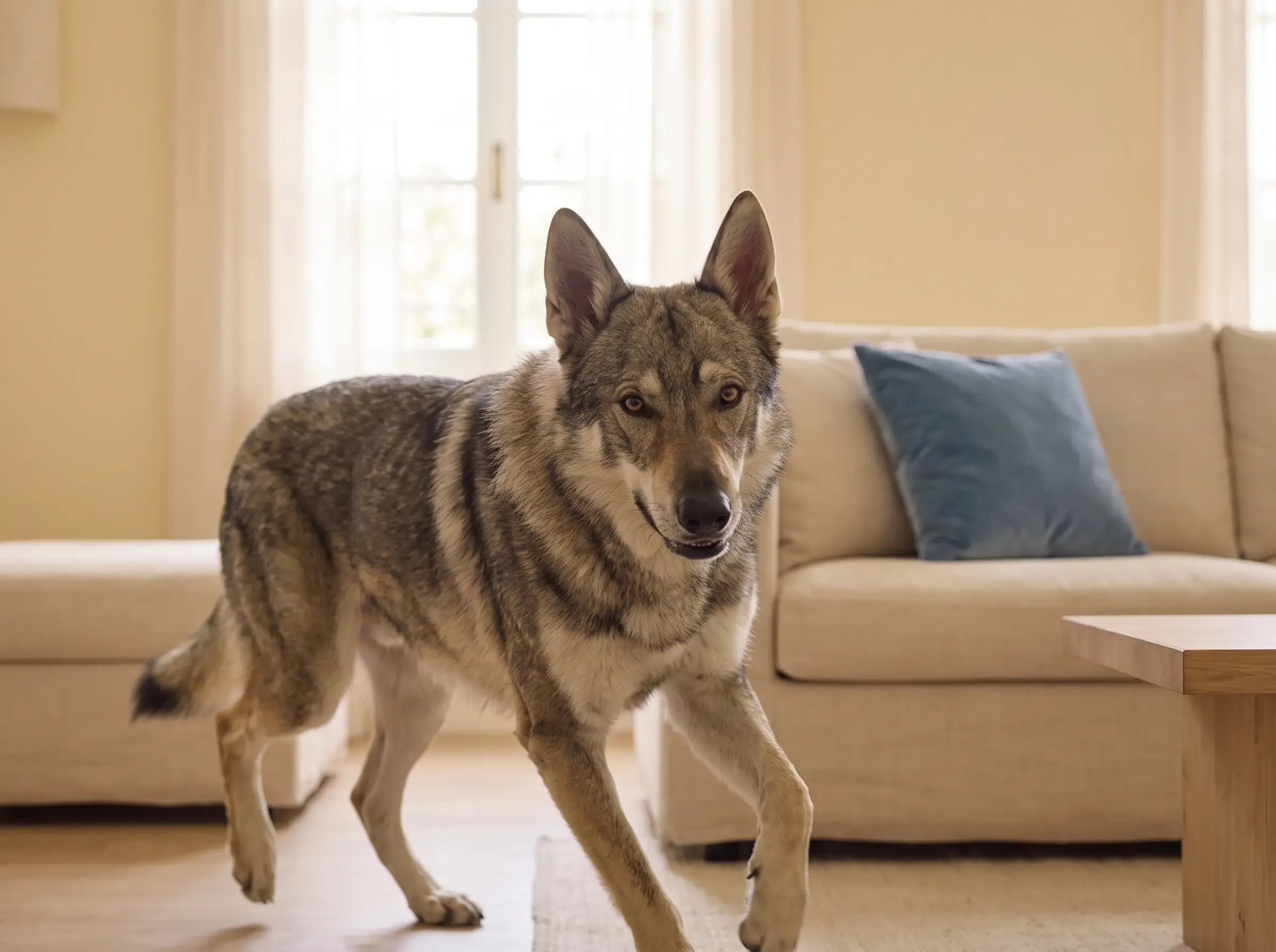 Cane Lupo Italiano mentre mostra il suo carattere vivace e affettuoso