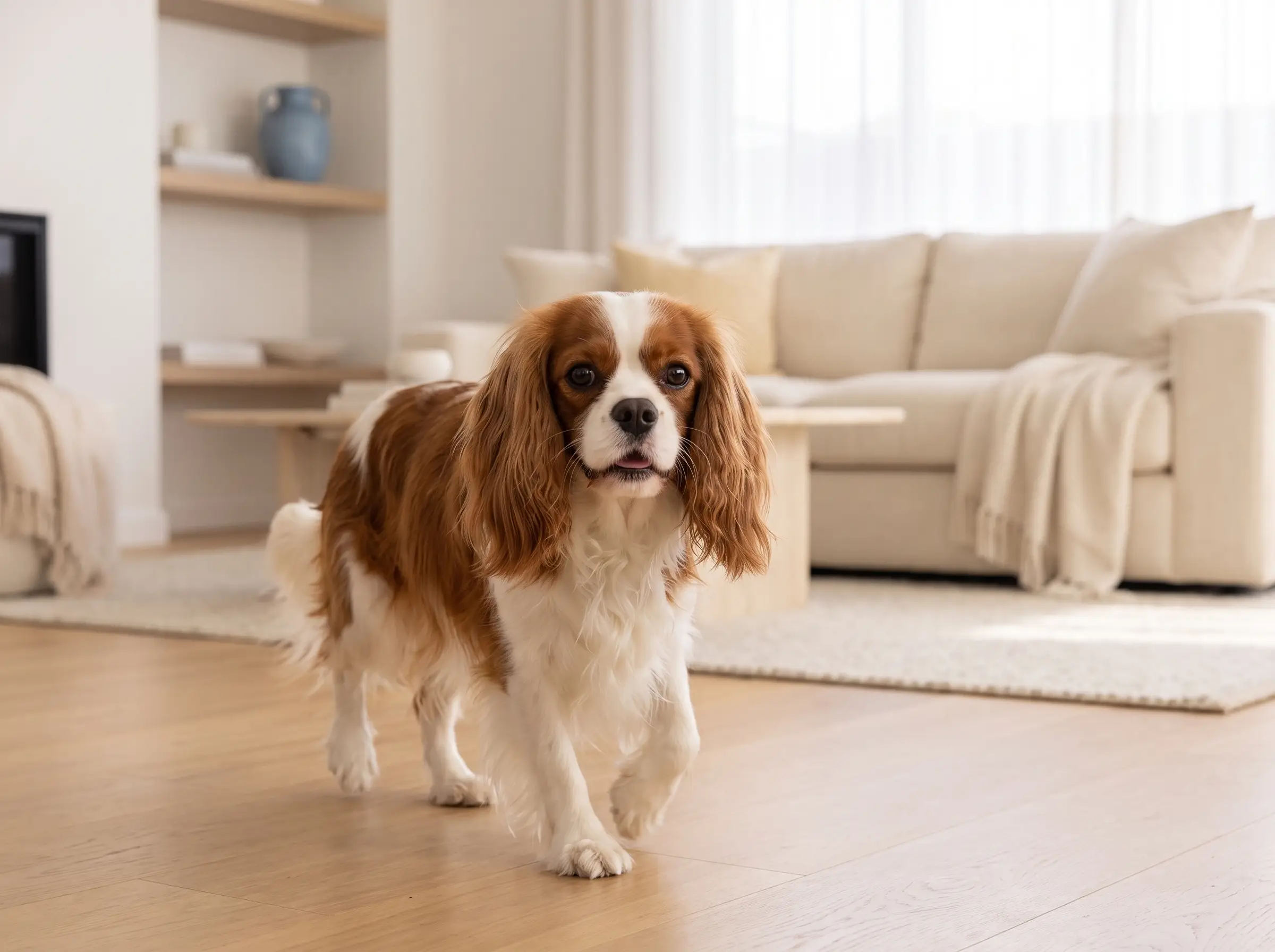 Cavalier King Charles Spaniel mentre mostra il suo carattere vivace e affettuoso