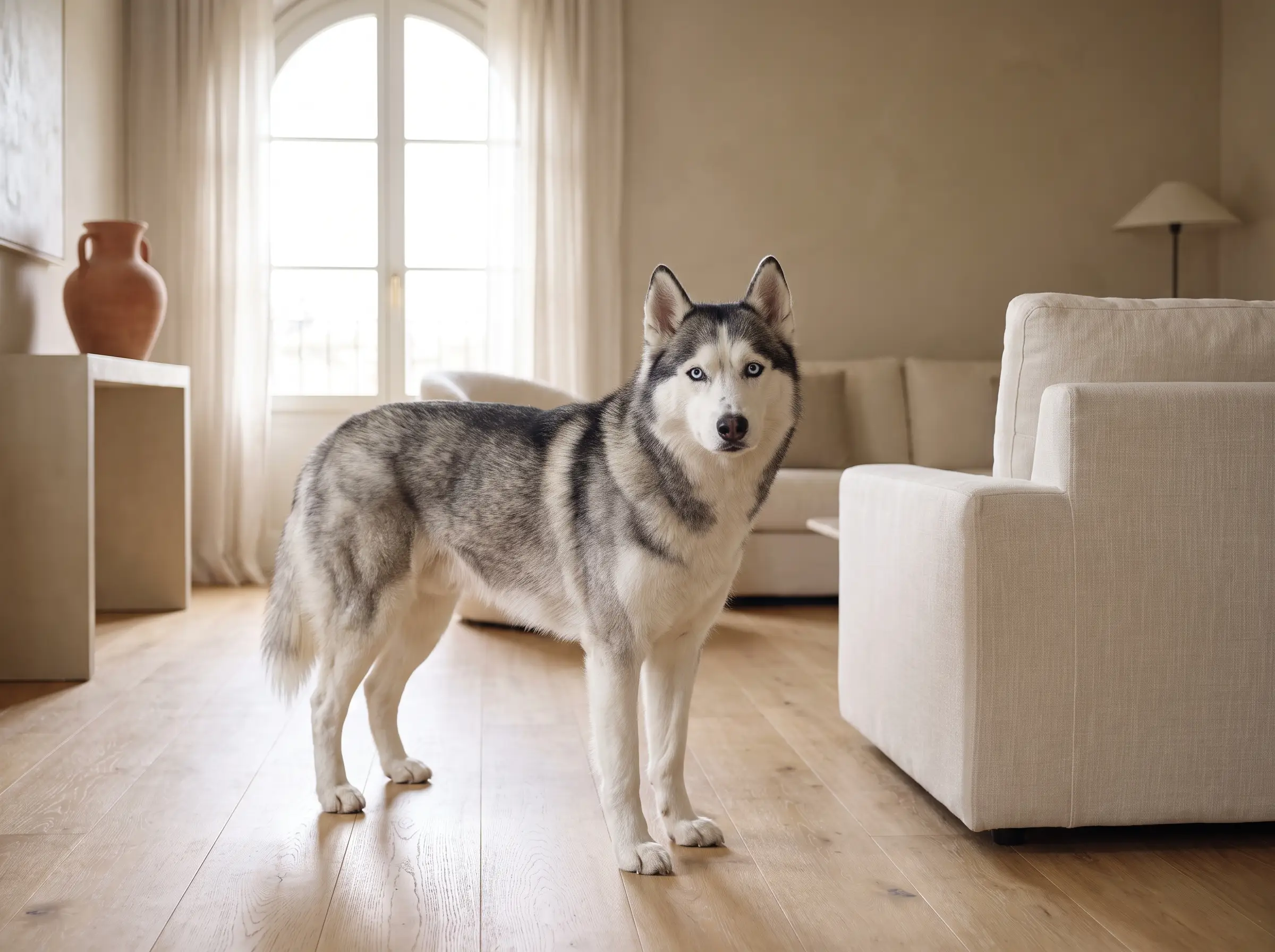 Husky Siberiano appena toelettato