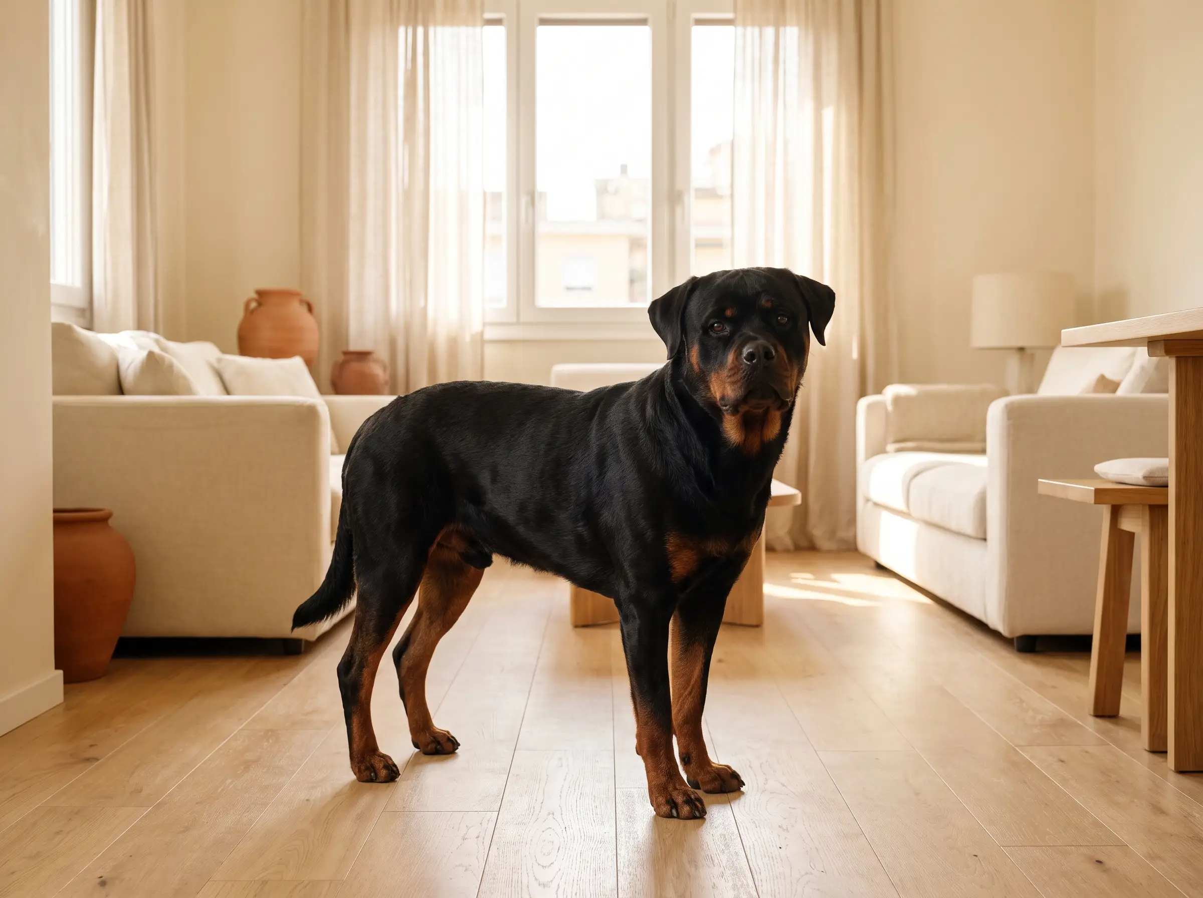 Rottweiler appena toelettato