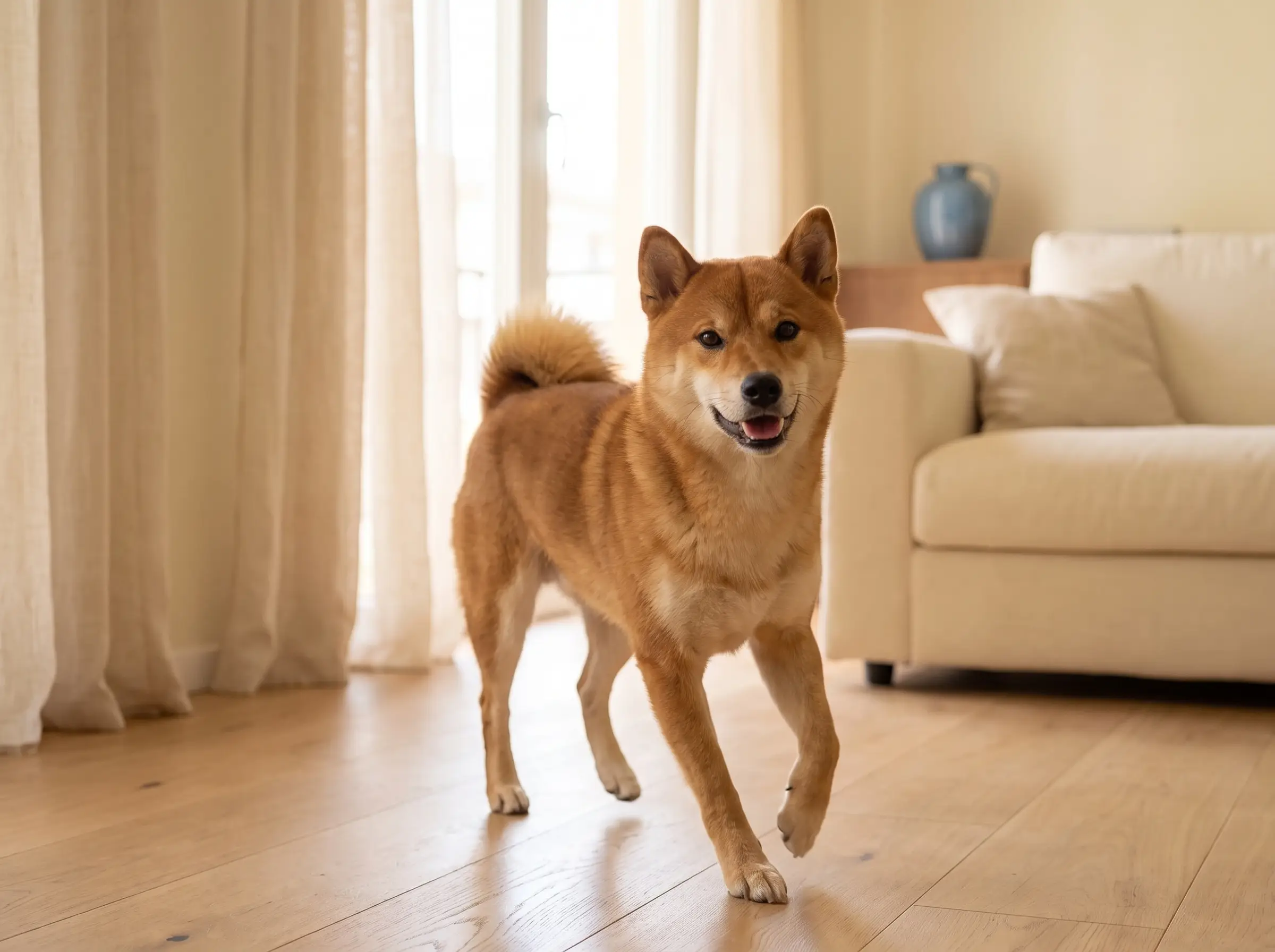 Shiba Inu mentre mostra il suo carattere vivace e affettuoso
