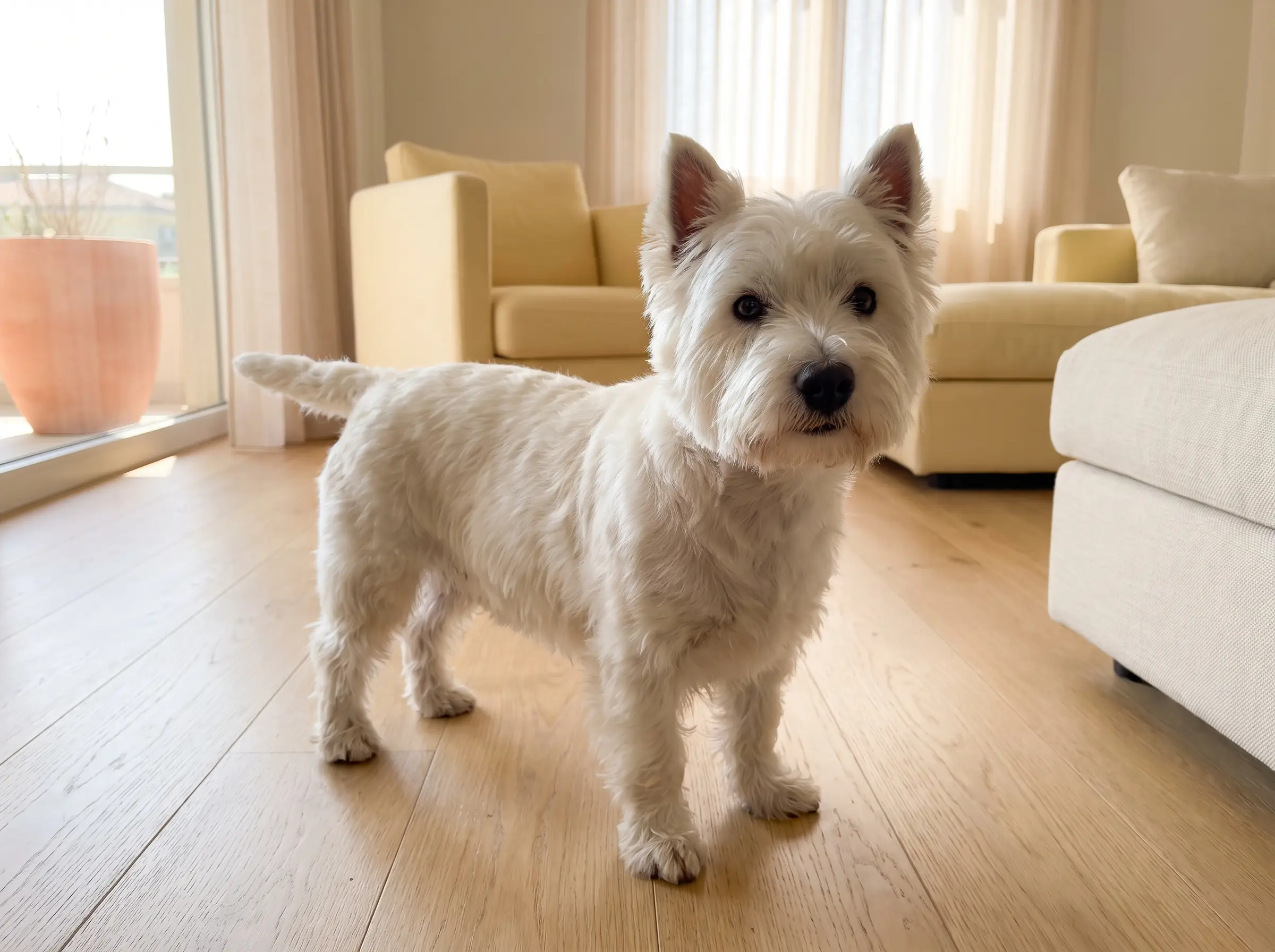 West Highland White Terrier appena toelettato