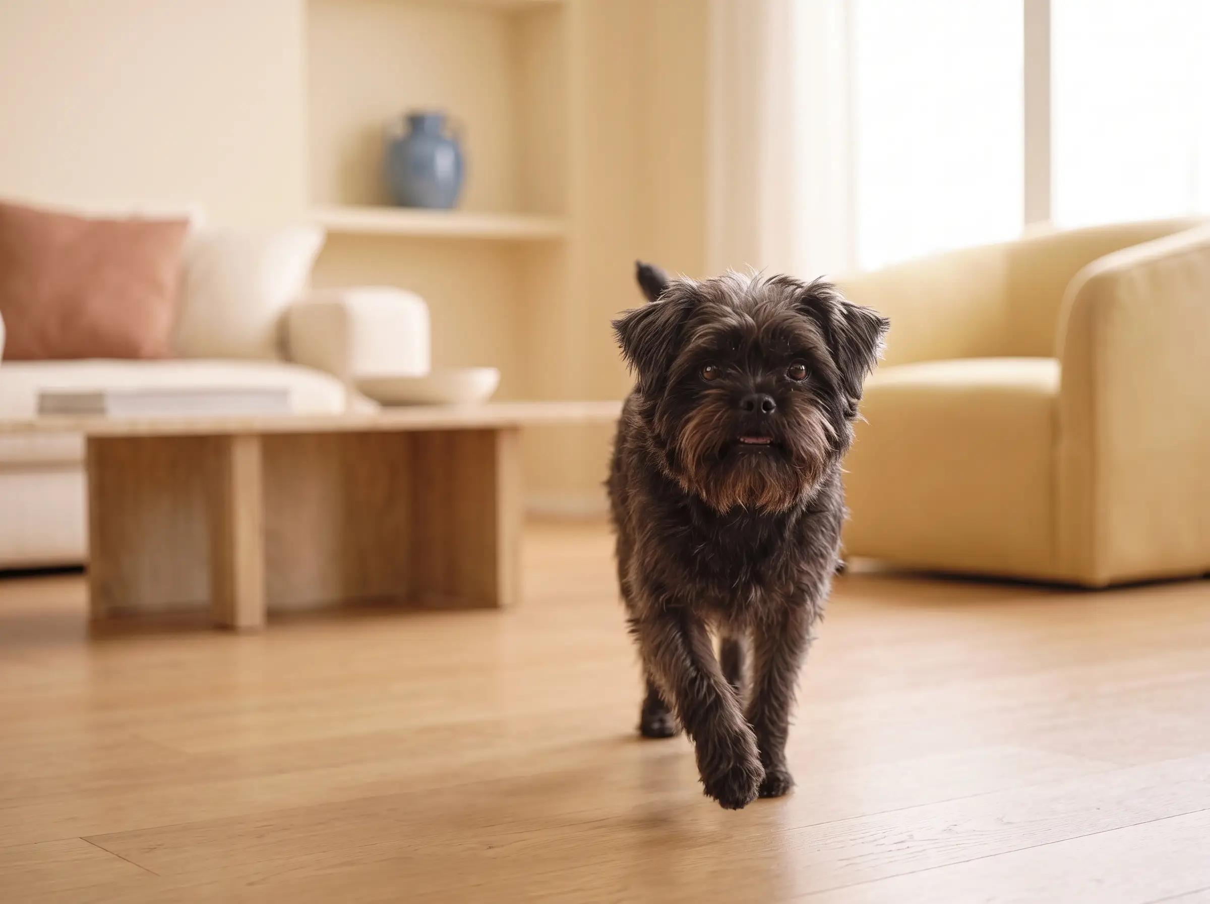 Affenpinscher mentre mostra il suo carattere vivace e affettuoso