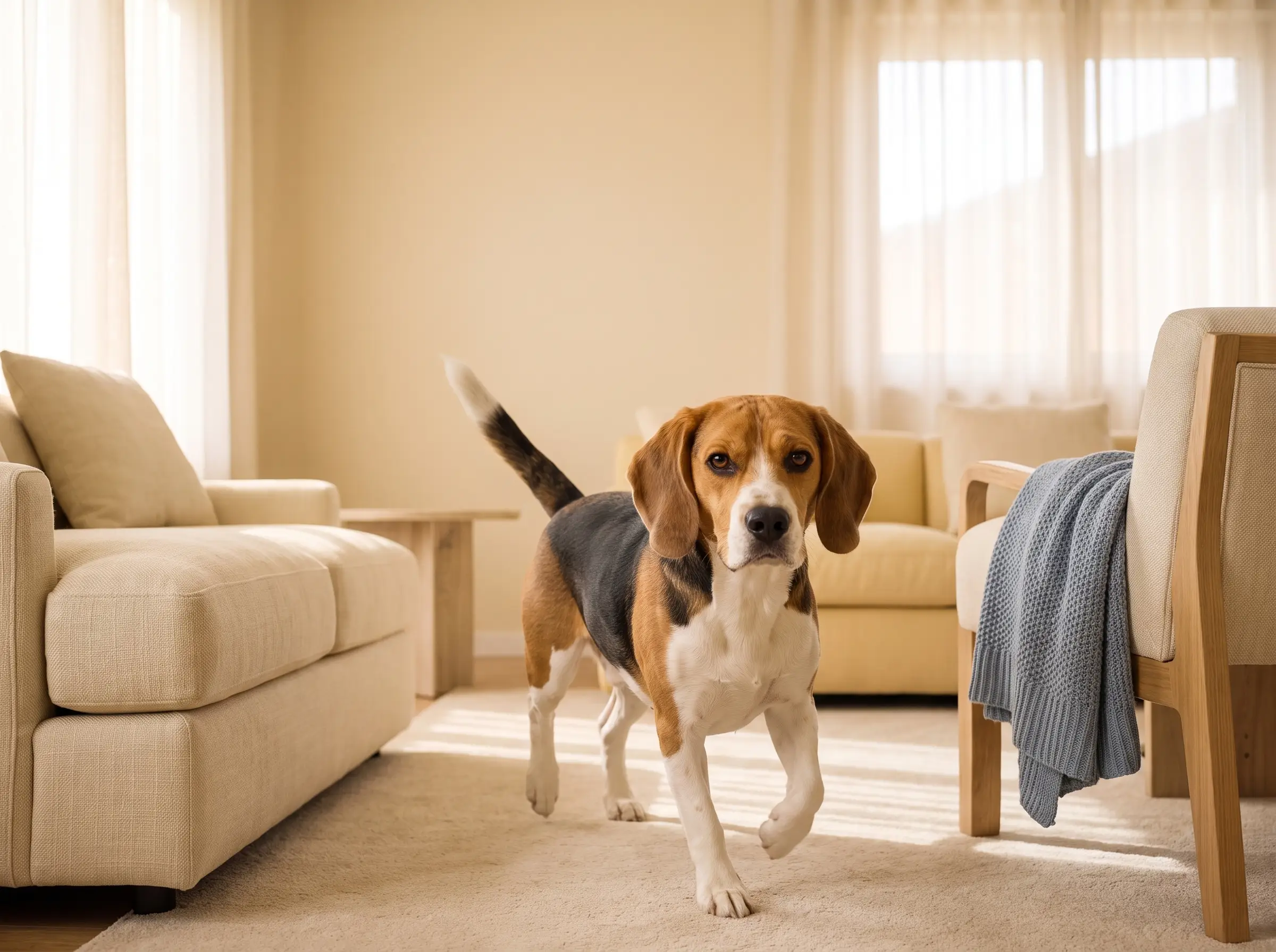 Beagle mentre mostra il suo carattere vivace e affettuoso
