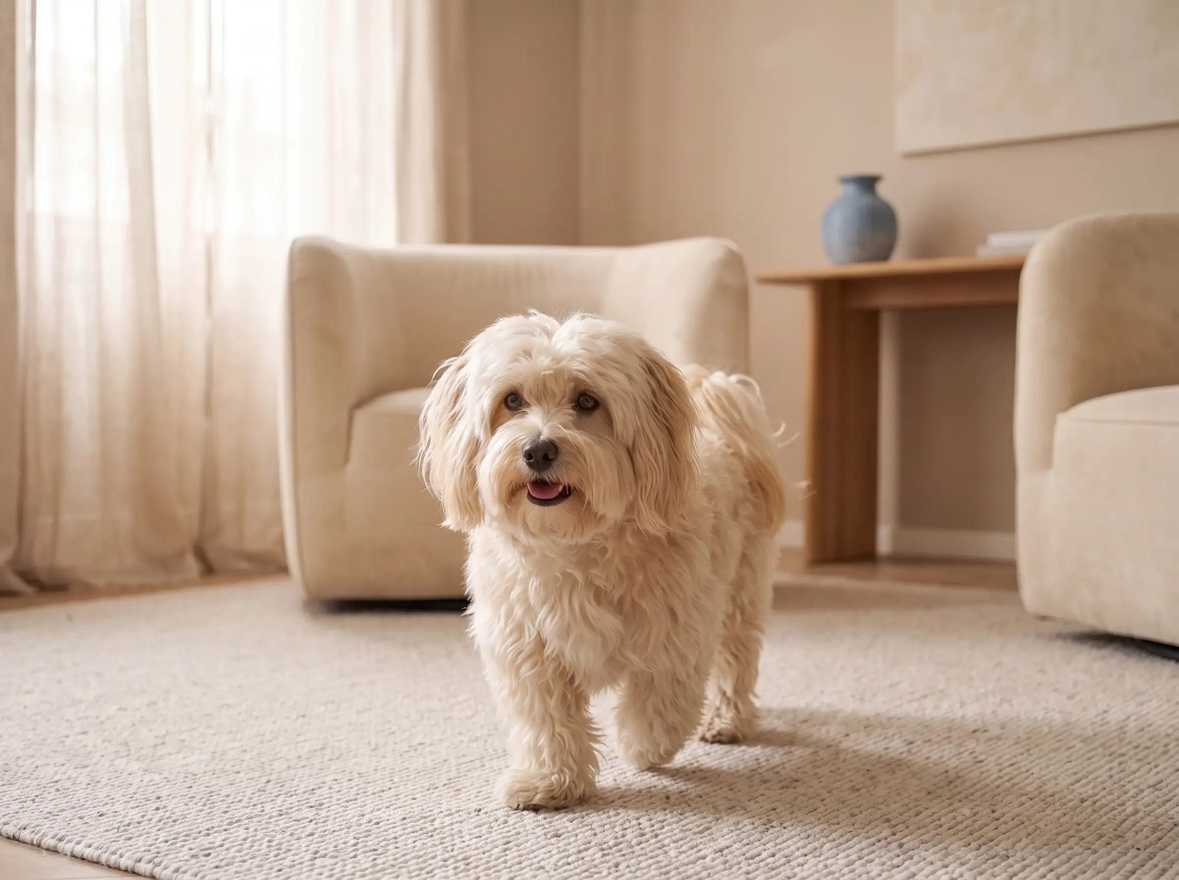 Bichon Havanais mentre mostra il suo carattere vivace e affettuoso