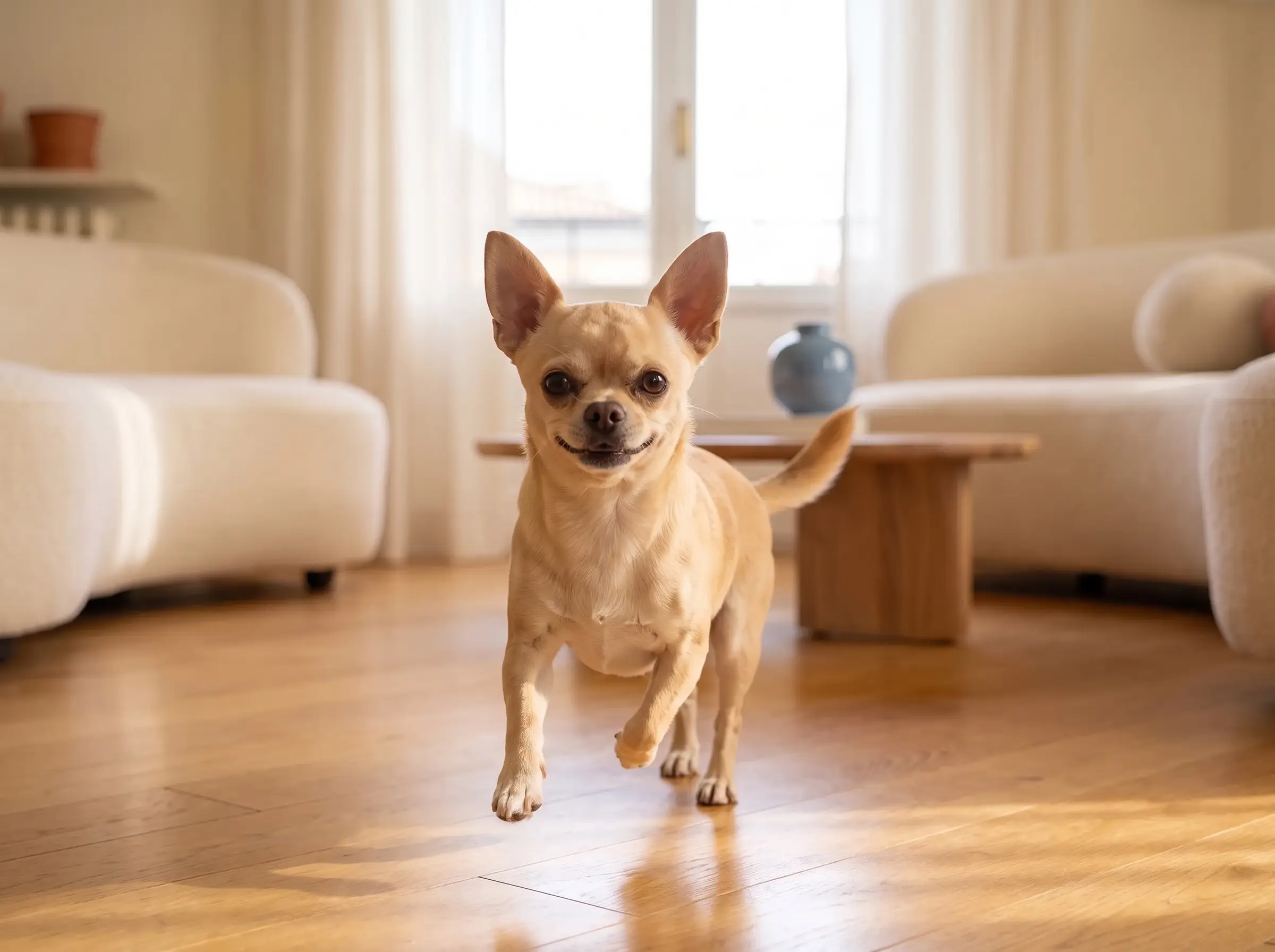 Chihuahua mentre mostra il suo carattere vivace e affettuoso