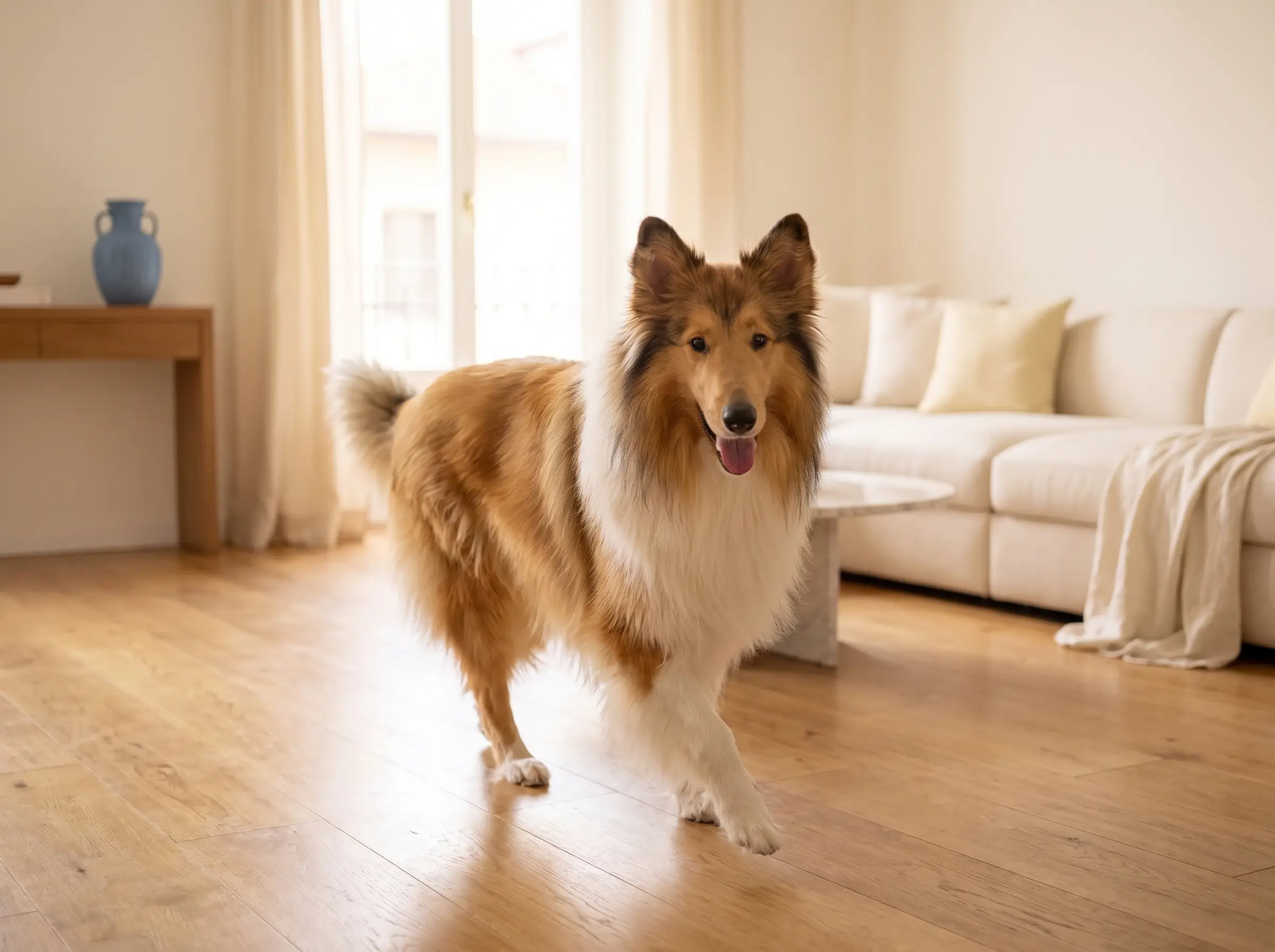 Collie mentre mostra il suo carattere vivace e affettuoso