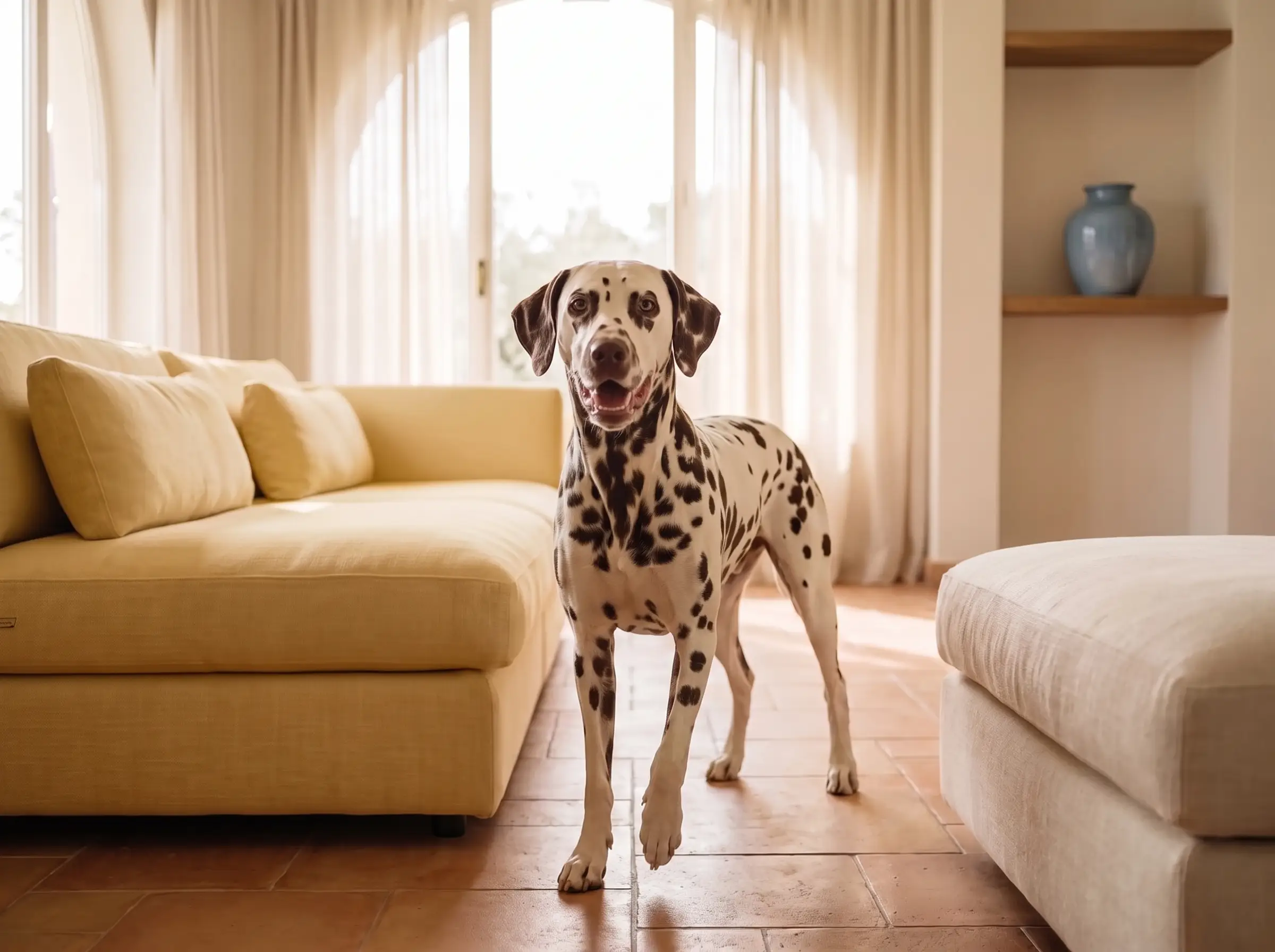 Dalmata mentre mostra il suo carattere vivace e affettuoso
