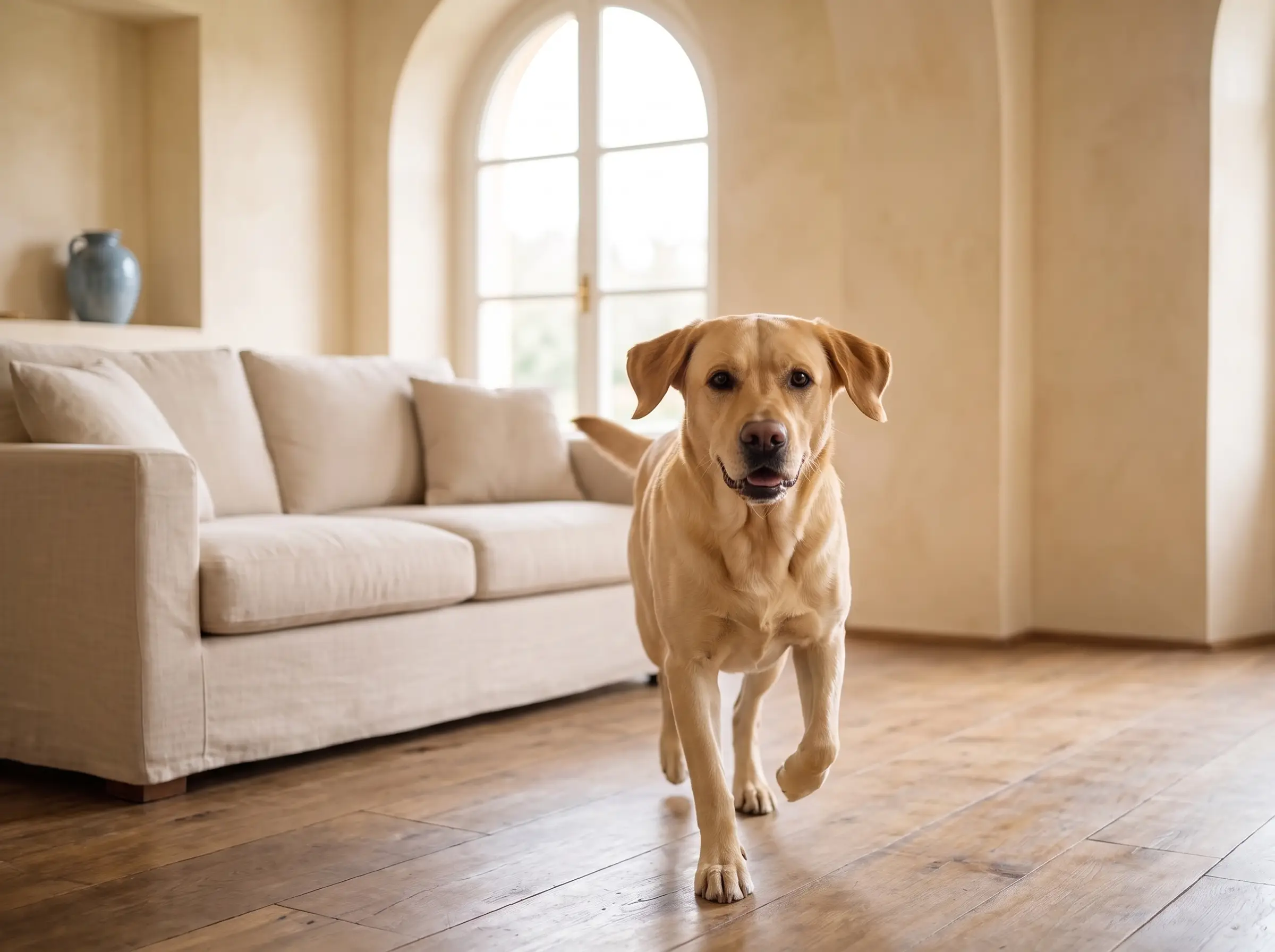 Labrador Retriever mentre mostra il suo carattere vivace e affettuoso