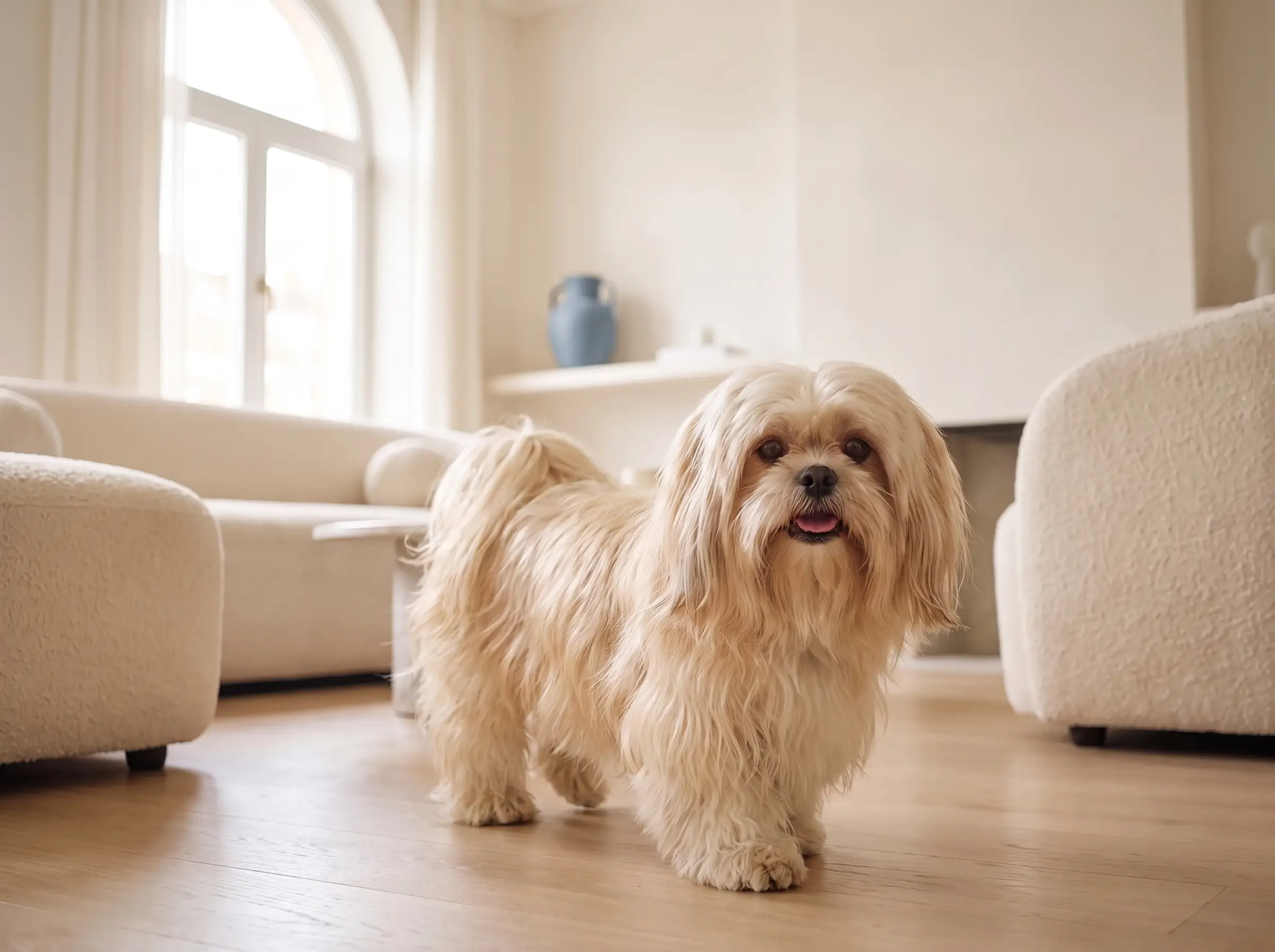 Shih Tzu mentre mostra il suo carattere vivace e affettuoso